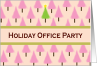 Holiday Office Party Invitation Christmas Trees in Pink card