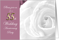 55th Wedding Anniversary Party Invitation White Rose card