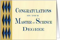 Graduation Congratulations Master of Science card