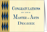 Graduation Congratulations Master of Arts card