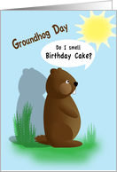 Cute Groundhog Day Birthday card