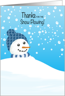 Thank You to Snow Plowing Services Business Snowman in Drift card