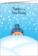 Thank you to Snow Plowing Services Cute Kid Peeping Above Snow card