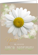 Niece Will you be my Junior Bridesmaid? Daisy Oyster color card