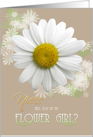 Niece Will you be my Flower Girl? Daisy Oyster color card