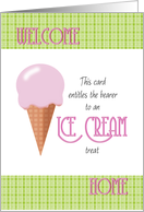 Summer Camp Welcome Home Ice Cream Cone card