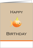 Happy Birthday Goldfish Party Hat card