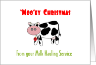 Christmas Milk Truck Hauling Business Cow Humor card