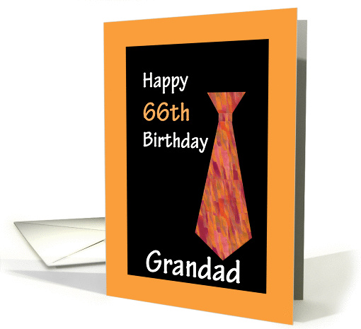 Grandad Happy 66th Birthday Retro Tie Humor card (887768)