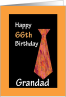 Grandad Happy 66th Birthday Retro Tie Humor card