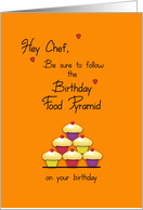 Chef Birthday Food Pyramid Cupcakes Humor card