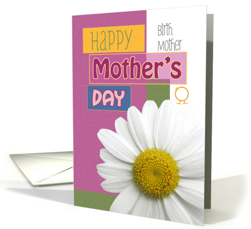 Birth Mother Happy Mother's Day Daisy Scrapbook Modern card (908730)