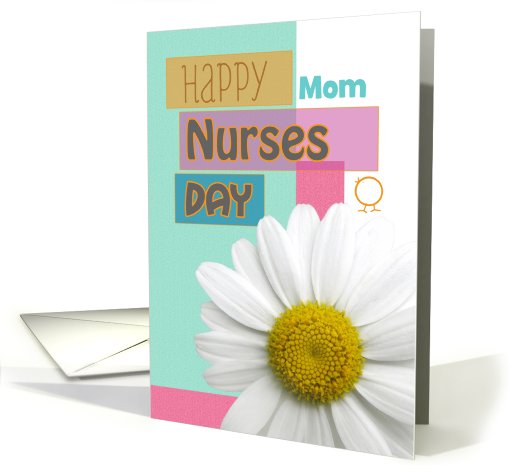 Nurses Day Mom Daisy Scrapbook Modern Custom Text card (909528)