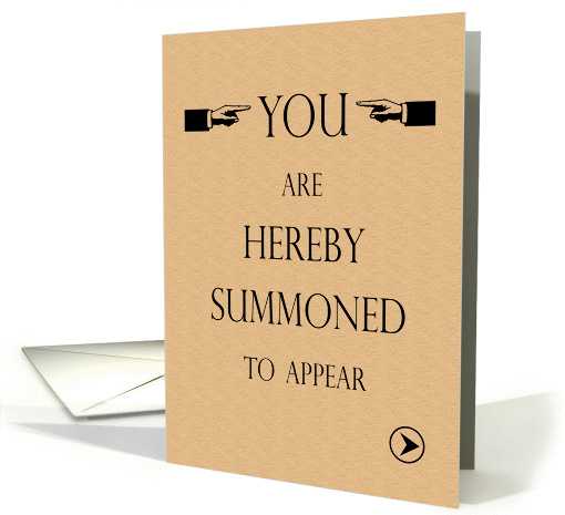 Law School Acceptance Congratulations You are Summoned Humor card