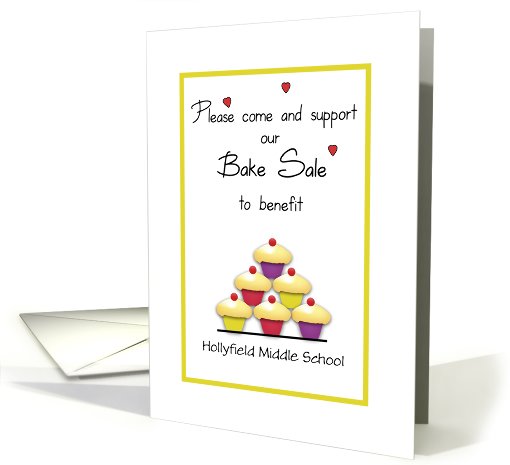 Invitation Bake Sale Cupcakes Tier Custom Text Add Your... (926032)