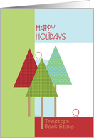 Happy Holidays for Customer Business Custom Text Trees and Birds card