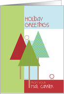 From Mail Carrier Holiday Greetings Trees and Birds Modern card