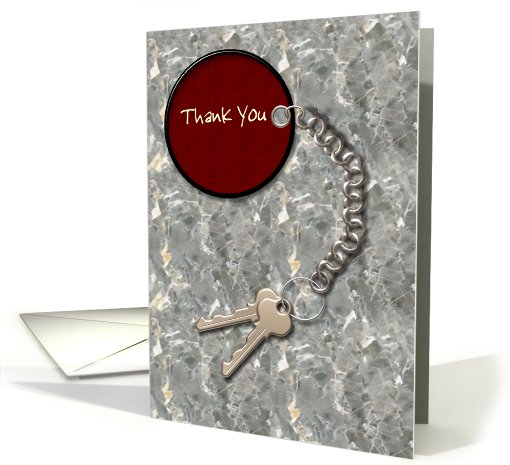 Realtor Thank You for Client House Keys and Tag on Marble... (971305)