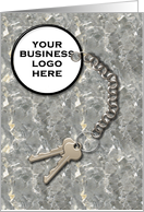 Realtor Customized Logo Tag and House Keys on Marble for Clients card