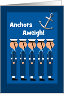 Passing Out Congratulations British Navy Sailors and Anchors Aweigh! card