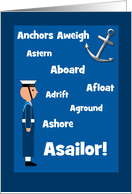 Passing Out Congratulations British Navy A Sailor Nautical Word Humour card