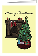 Stockings on the fireplace card