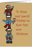 Triplet bears first christmas card