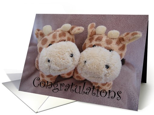 new baby twin giraffes card (342775)