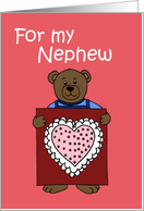 Bear with a Valentine for nephew card