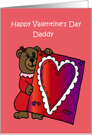 Girl Bear holding a valentine for her dad card