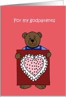 boy Bear holding a valentine for his godparents card