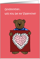 boy Bear holding a valentine for his godmother card
