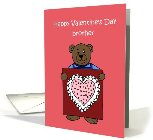 boy Bear holding a valentine for his brother card (553087)