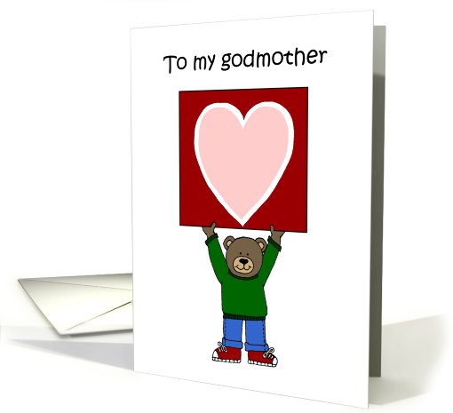 boy Bear holding a card for his godmother card (553576)