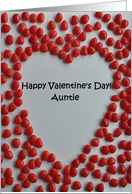 Valentine candy heart card to Auntie card