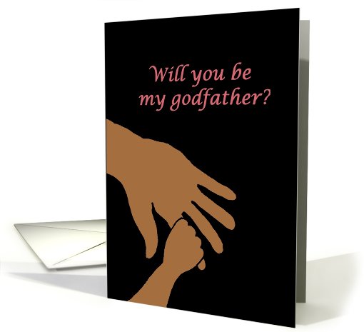 will you be my godfather in pink ethnic card (561135)