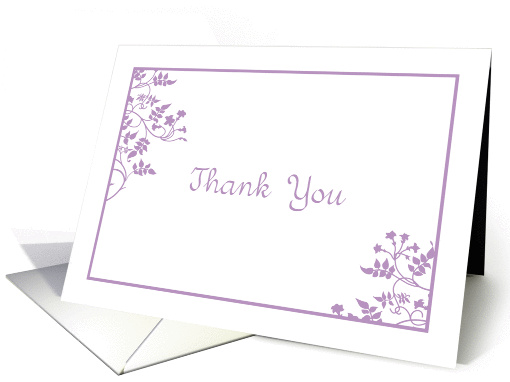 White Purple Vines and Leaves Thank You Blank Inside card (1227246)