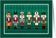 Six Colorful Detailed Nutcrackers Toy Soldiers card