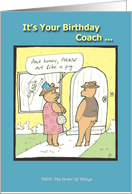 Happy Birthday Coach - Humor - Cartoon card