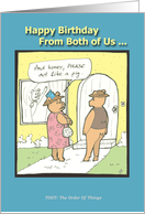 Happy Birthday From Both of Us - Humor - Cartoon card