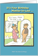 Happy Birthday Mother-in-Law - Humor - Cartoon card
