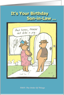 Happy Birthday Son-in-Law - Humor - Cartoon card