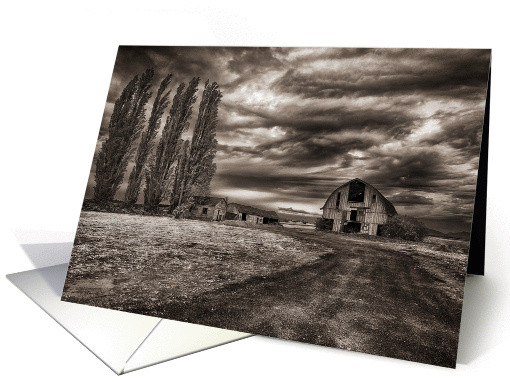 Stormy Weather For A Deserted Barn Blank Note card (1429838)