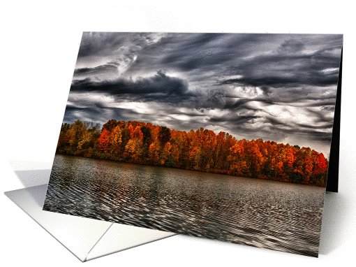 Stormy Fall Clouds Over Nimisila Lake Blank Note card (1429850)