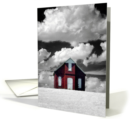 Little Red Schoolhouse In Infrared Blank Note card (1430048)