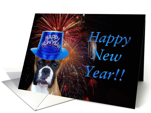 Happy New Year Boxer card (325991)