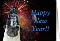 Happy New Year Pug card