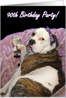 90th Birthday Party Olde English bulldogge card