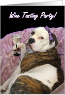 Wine Tasting Party Olde English bulldogge card