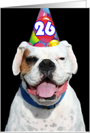 Happy 26th Birthday Invitation Boxer Dog card